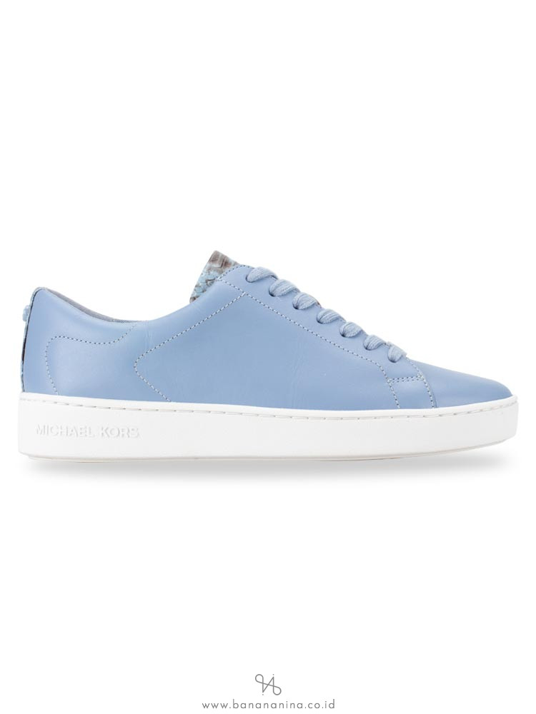 MICHAEL KORS Keaton Leather Lace Up Sneaker Powder Blue Sz 7