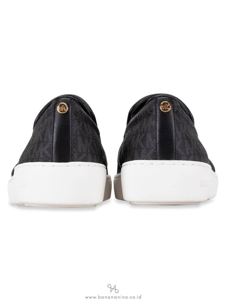MICHAEL KORS Keaton Monogram Slip On Black Sz 8