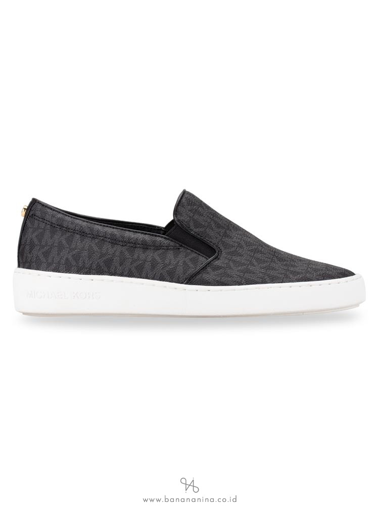 MICHAEL KORS Keaton Monogram Slip On Black Sz 8
