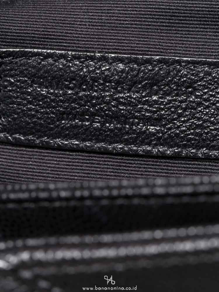 YSL Grain de Poudre Matelasse Chevron Medium Tribeca Tote Black