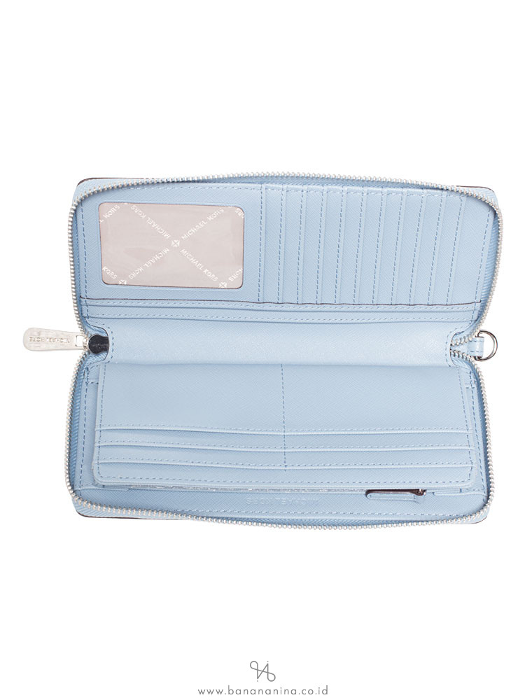 MICHAEL KORS Jet Set Leather Large Continental Wallet Powder Blue