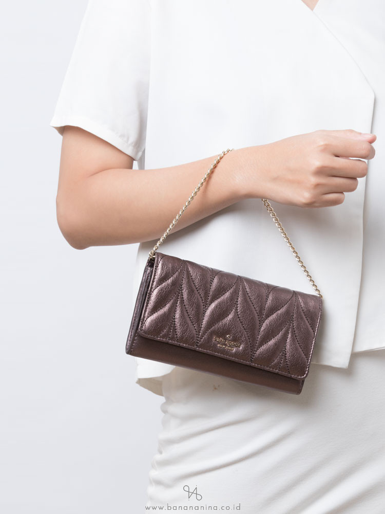 KATE SPADE Briar Lane Quilted Milou Metallic Oak