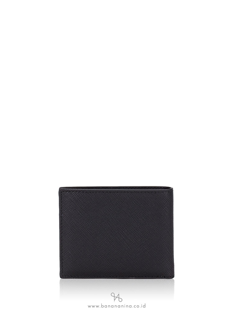 BALLY Men Bevye Leather Bifold Wallet Black Stripe