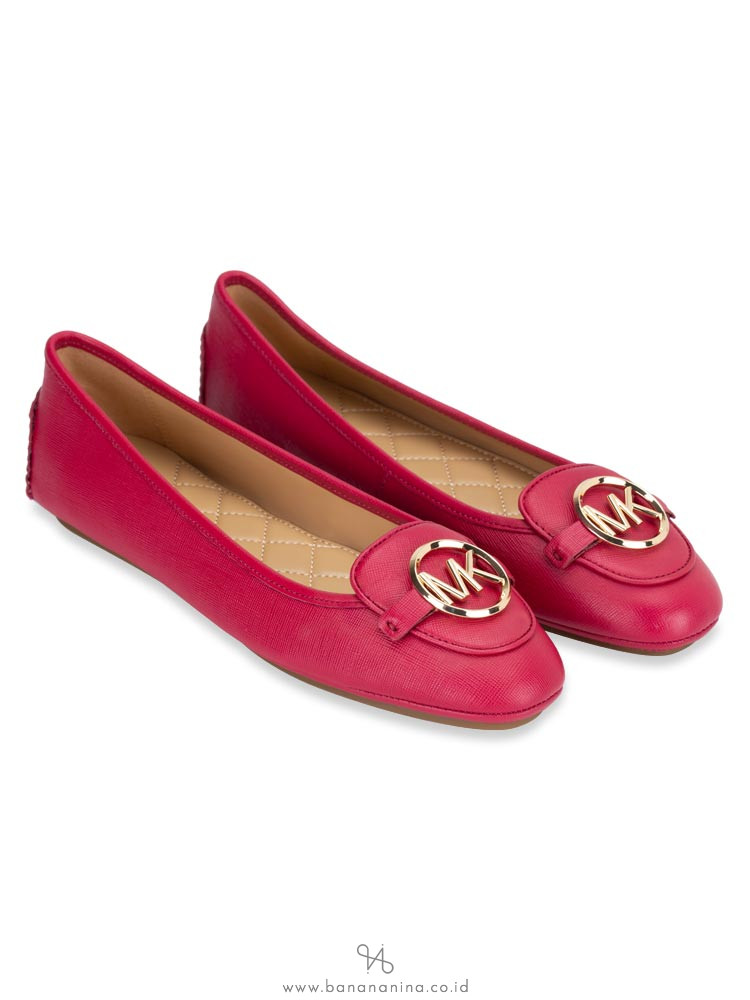 MICHAEL KORS Lillie Leather Flats Berry Sz 9