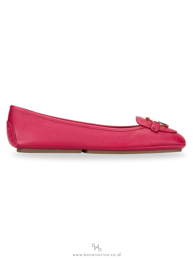 MICHAEL KORS Lillie Leather Flats Berry Sz 9
