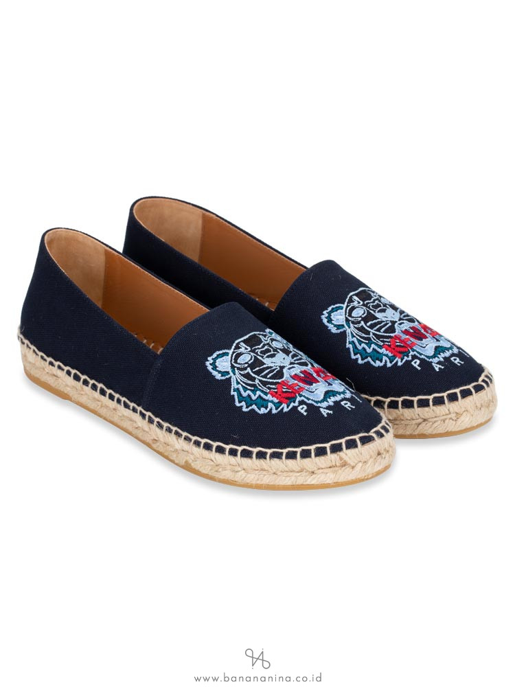 KENZO Tiger Canvas Espadrille Bleu Marine Sz 37