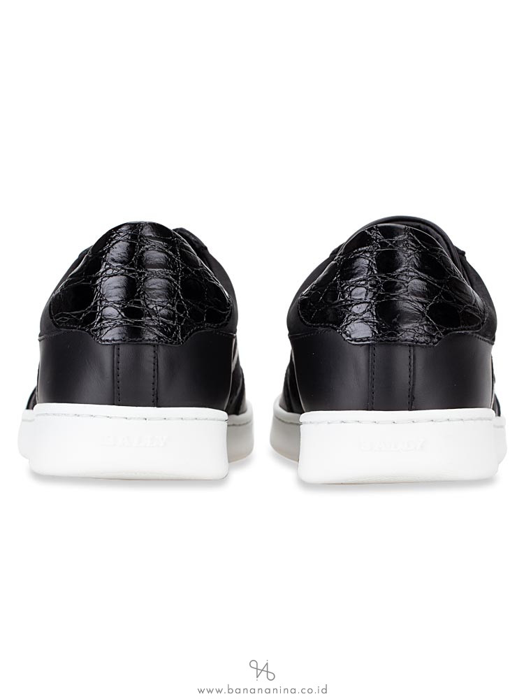 BALLY Men Wilsy Leather Sneakers Black Plain Sz 41