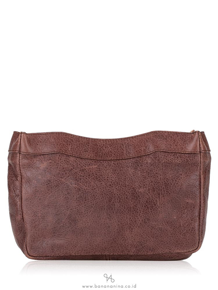 BALENCIAGA Classic Toilette Makeup Clutch Toffee