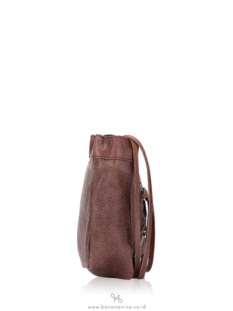 BALENCIAGA Classic Toilette Makeup Clutch Toffee