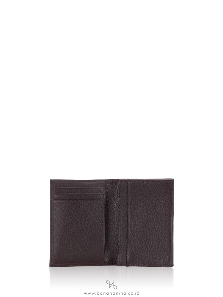 AIGNER Men Leather Card Case Brown
