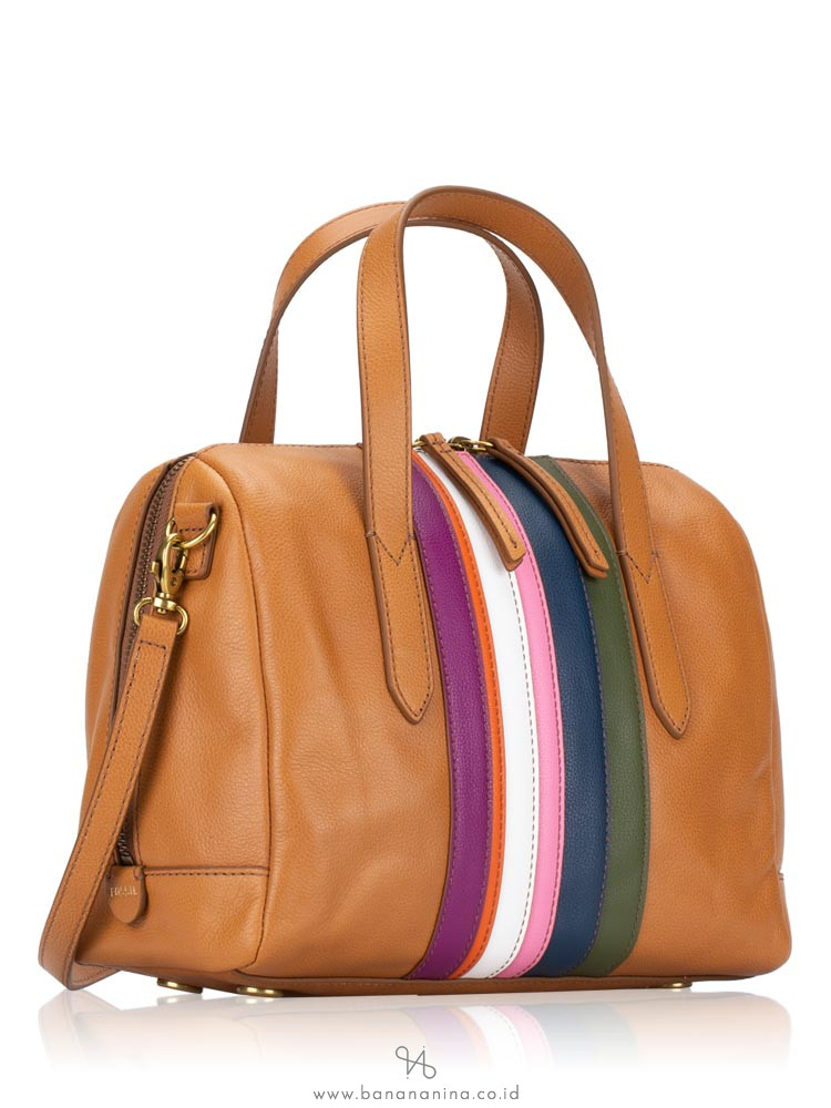 Fossil sydney satchel navy multi stripe Clearance