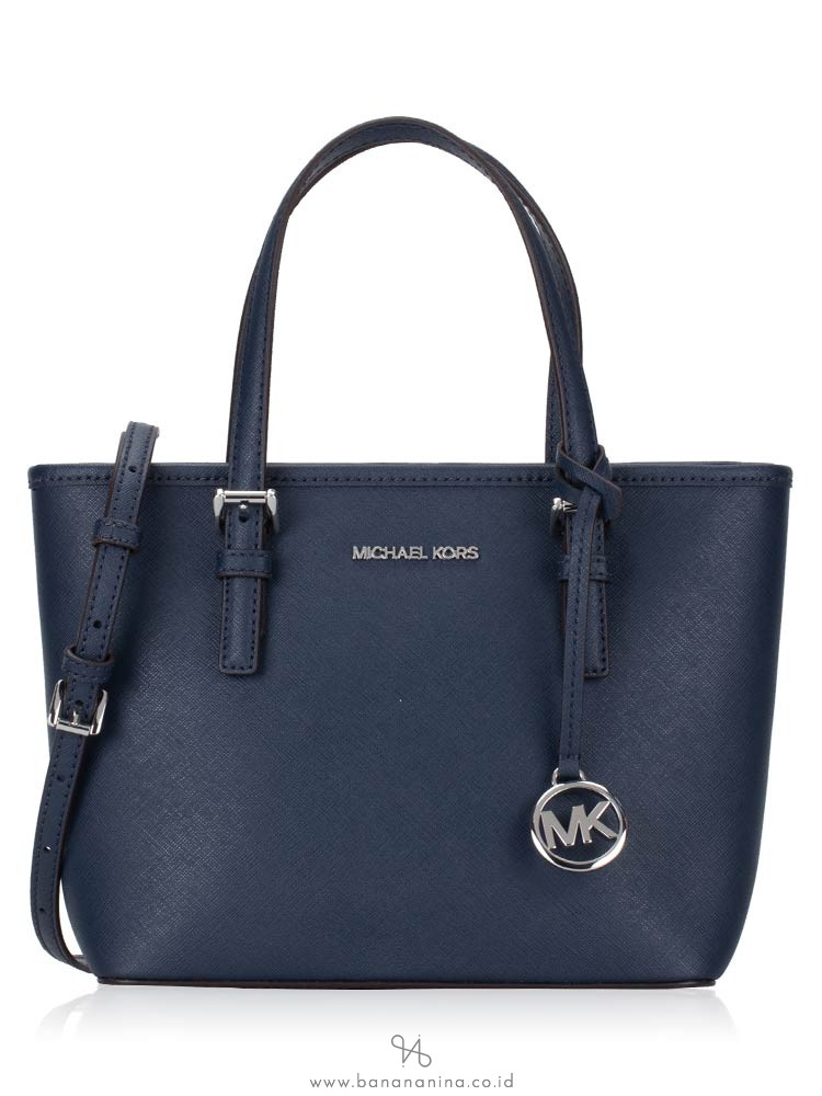 MICHAEL KORS Jet Set Travel Xs Carryall Zip Tote Navy