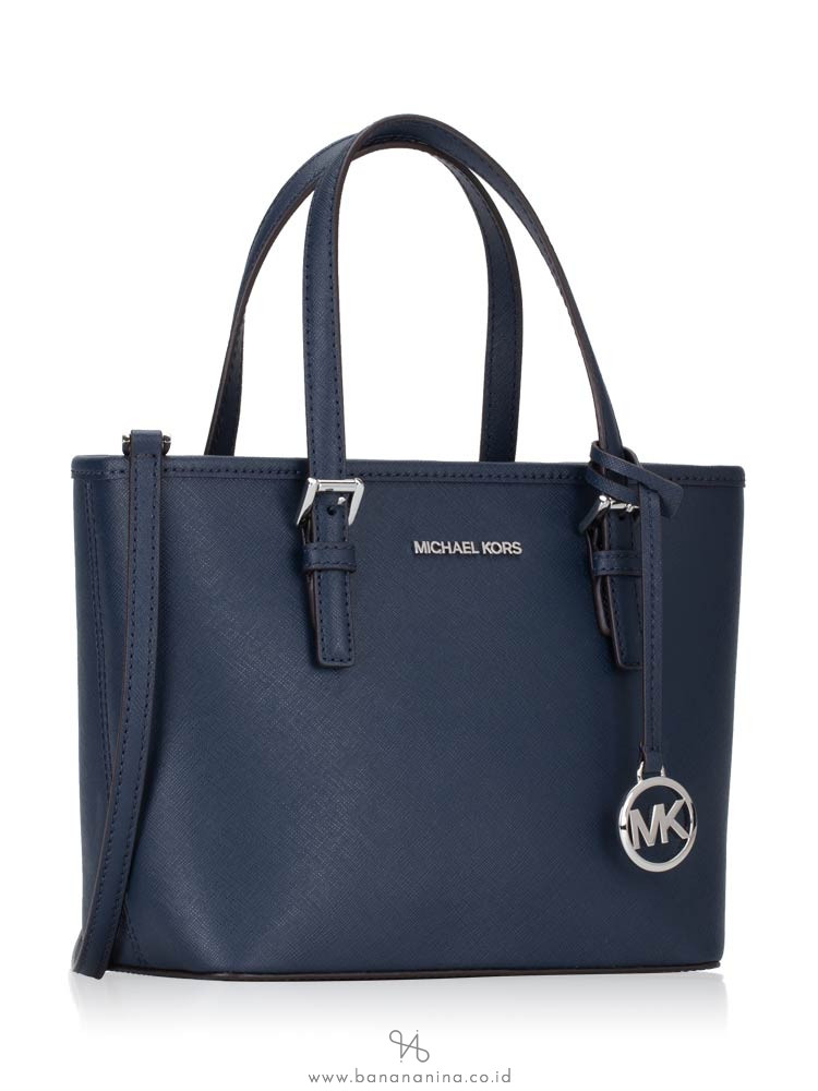 MICHAEL KORS Jet Set Travel Xs Carryall Zip Tote Navy