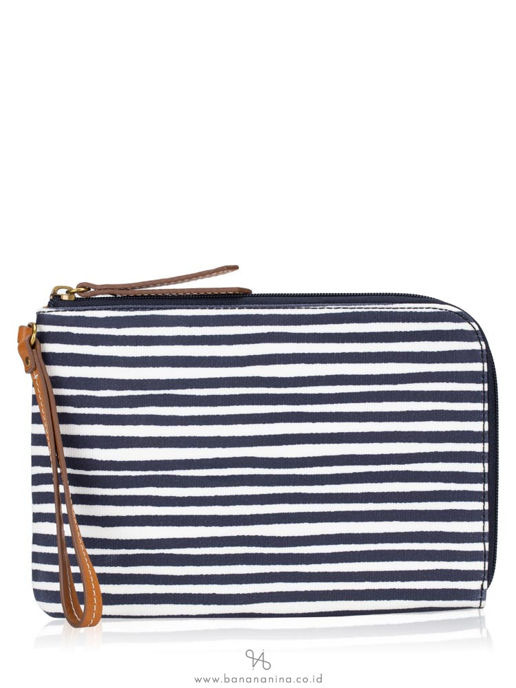 FOSSIL SWL2039475 Eliza Large Wristlet Navy Stripe