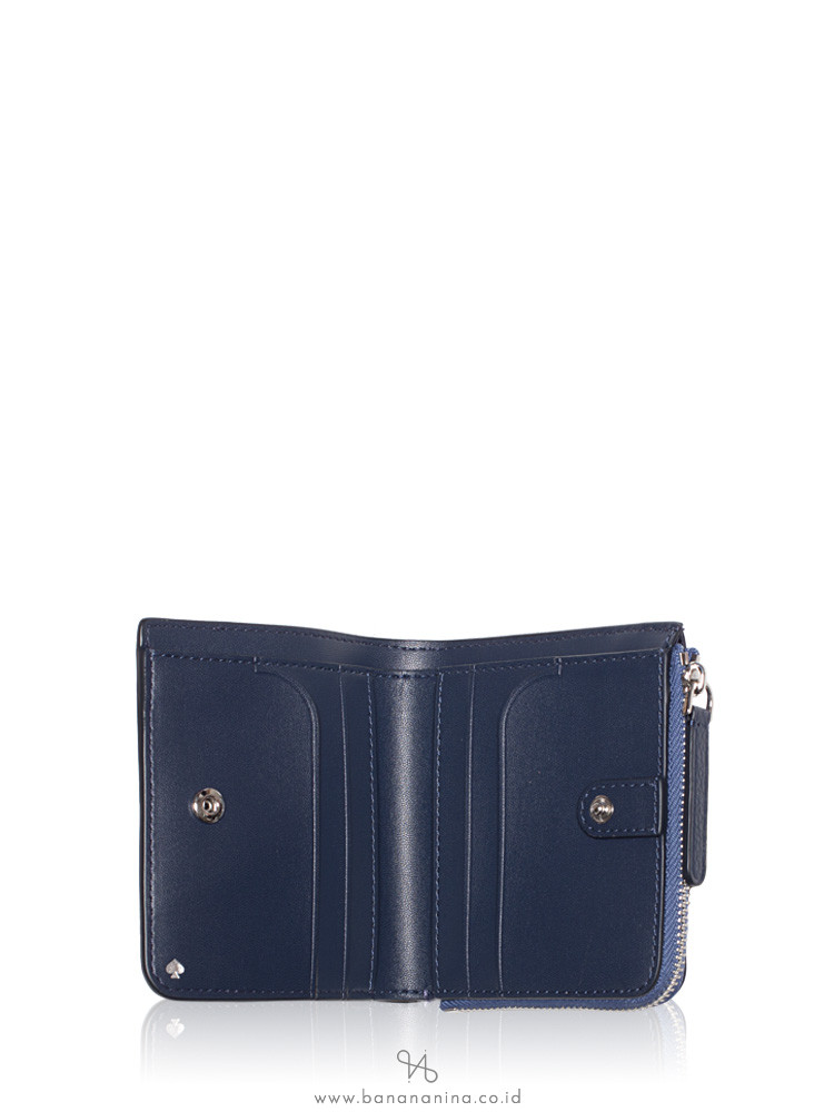 KATE SPADE Jackson Small No Window L-Zip Bifold Blueberry Cobbler