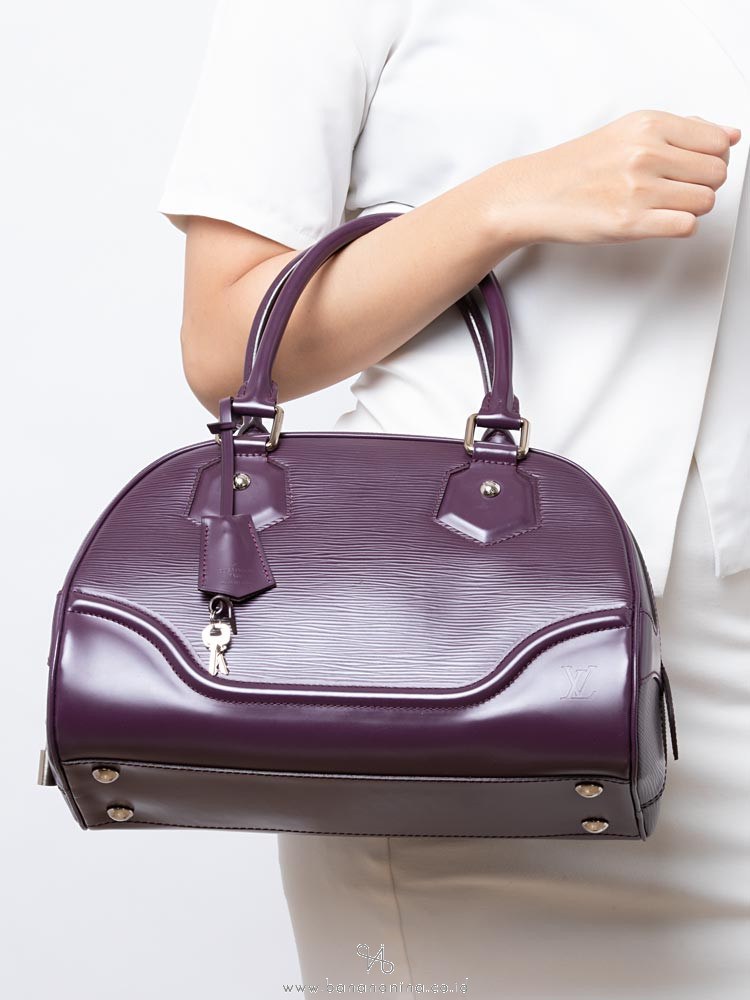 LOUIS VUITTON Epi Bowling Montaigne PM Cassis