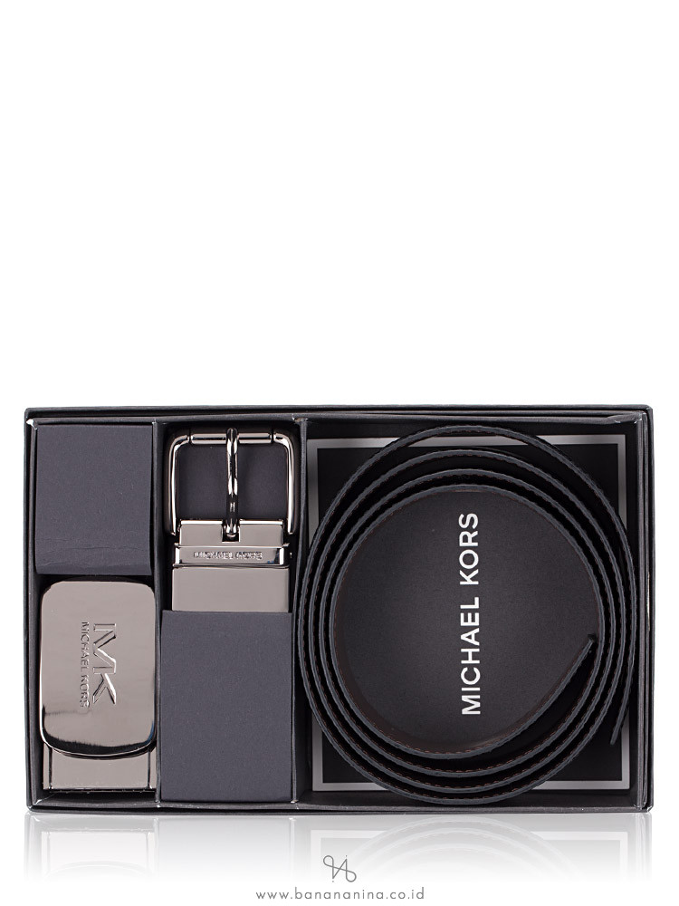 MICHAEL KORS Men 4 In 1 Monogram Cas Belt Set Black