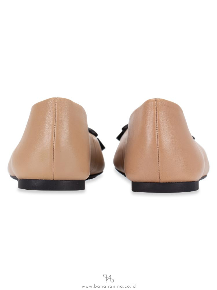 MICHAEL KORS Melody Toe Cap Ballerinas Flat Toffee Sz 6
