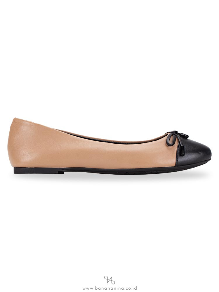 MICHAEL KORS Melody Toe Cap Ballerinas Flat Toffee Sz 6