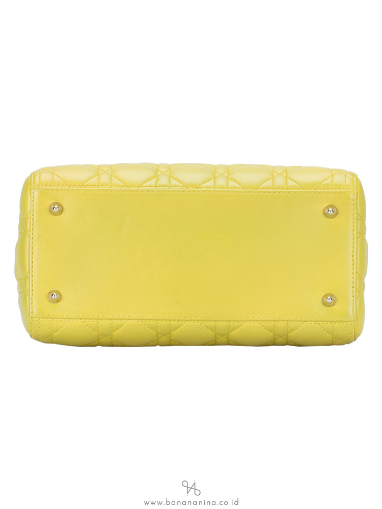CHRISTIAN DIOR Cannage Medium Lady Dior Lime