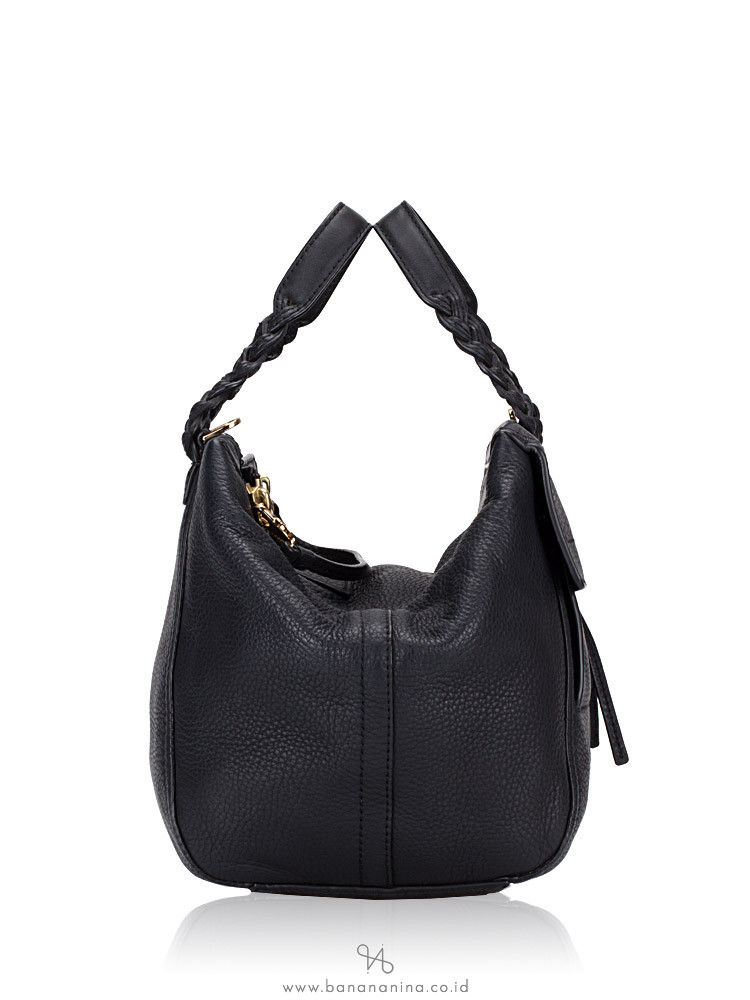 TORY BURCH Halfmoon Mini Leather Satchel Black