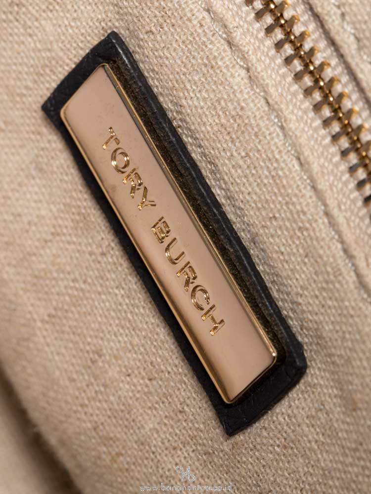 TORY BURCH Halfmoon Mini Leather Satchel Black