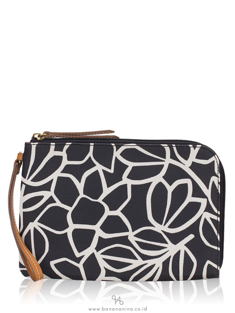 FOSSIL SWL2039125 Eliza Large Wristlet White Black