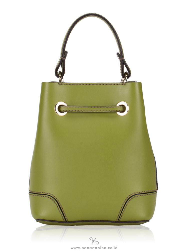 FURLA Stacy Soft Leather Mini Bucket Bag Olive