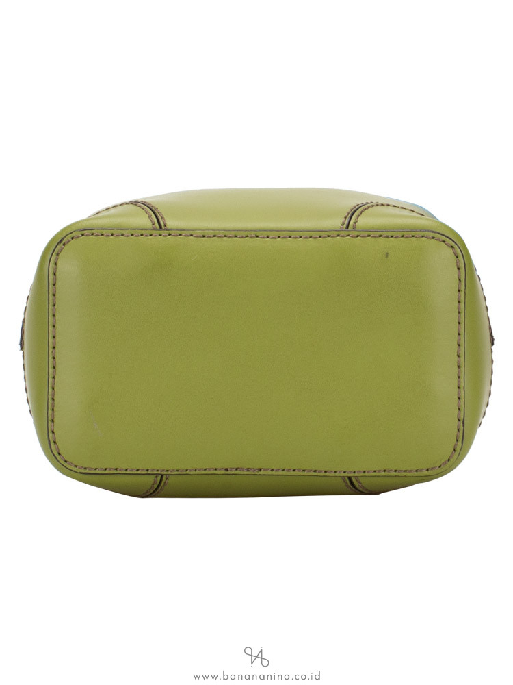FURLA Stacy Soft Leather Mini Bucket Bag Olive