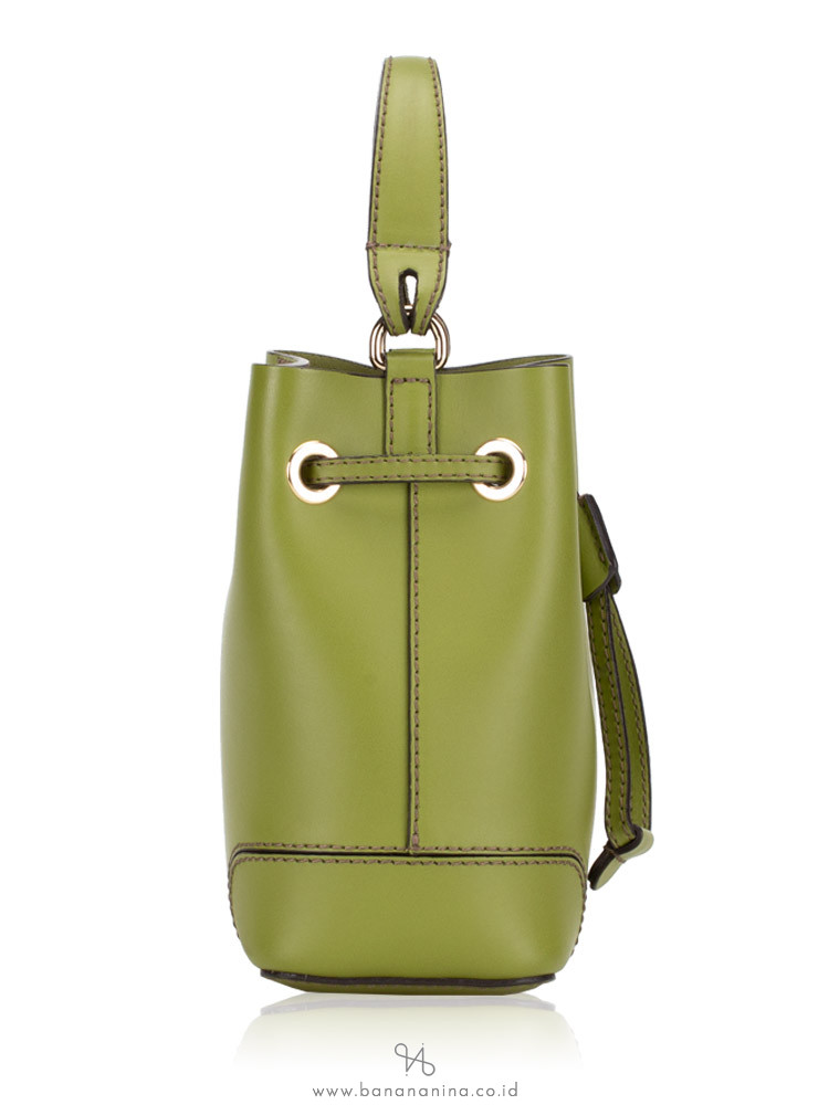 FURLA Stacy Soft Leather Mini Bucket Bag Olive