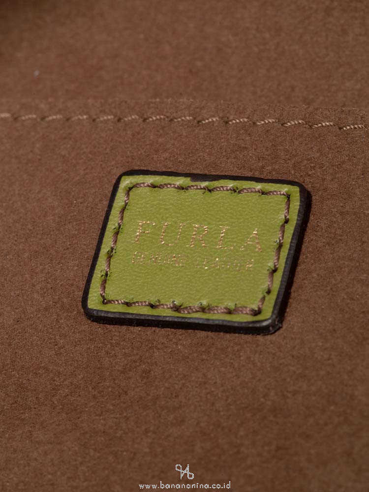 FURLA Stacy Soft Leather Mini Bucket Bag Olive