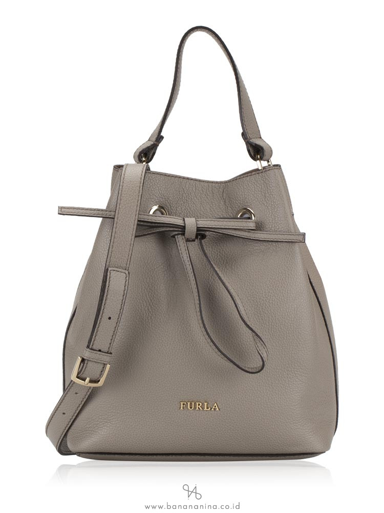 FURLA Costanza Leather Bucket Bag Sabia