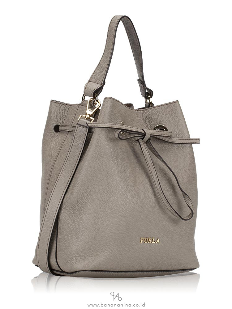 FURLA Costanza Leather Bucket Bag Sabia