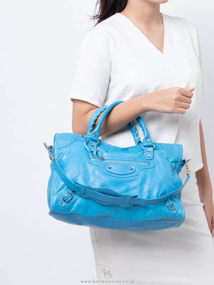 BALENCIAGA Classic Silver City Blue Azur