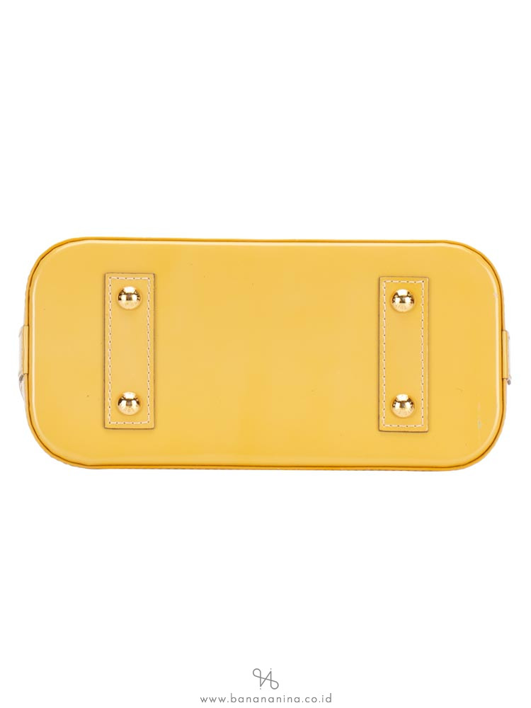 LOUIS VUITTON Monogram Vernis Alma BB Citrine