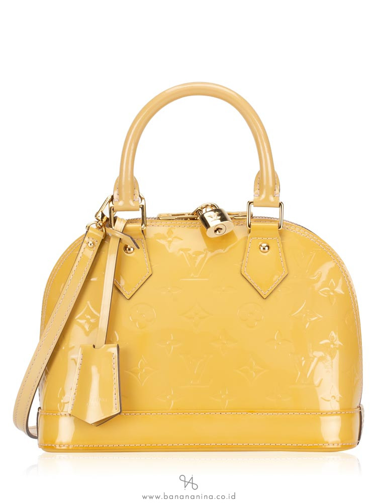 LOUIS VUITTON Monogram Vernis Alma BB Citrine