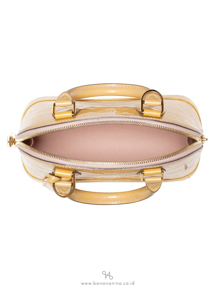 LOUIS VUITTON Monogram Vernis Alma BB Citrine