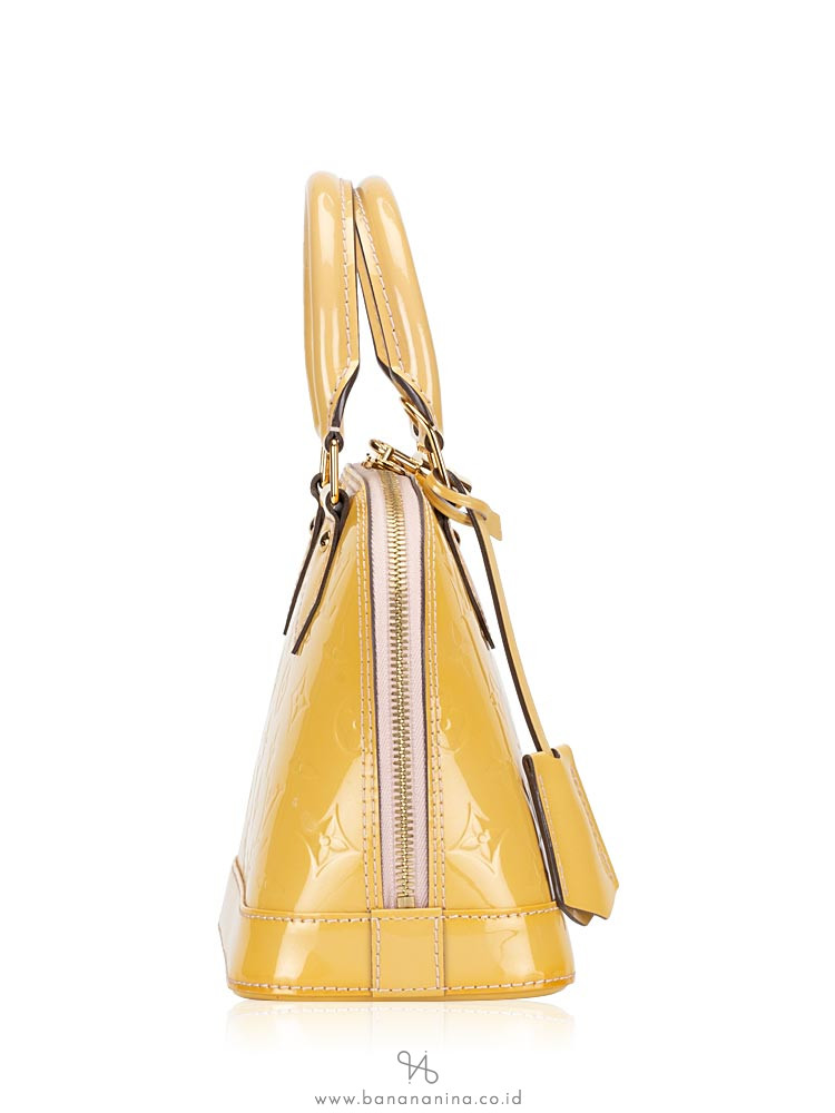 LOUIS VUITTON Monogram Vernis Alma BB Citrine