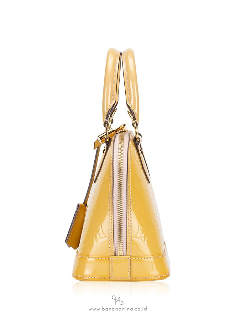 LOUIS VUITTON Monogram Vernis Alma BB Citrine