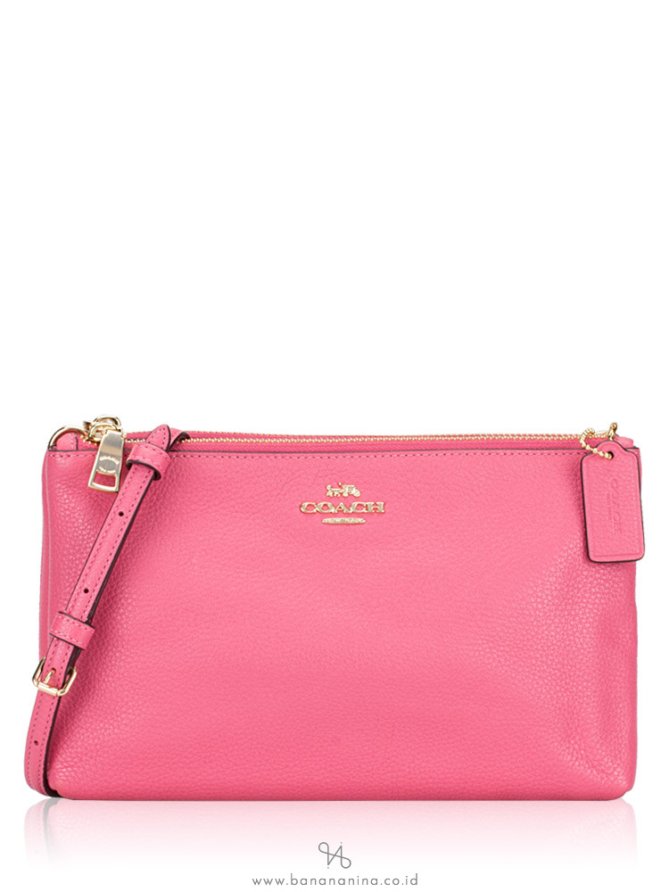 COACH 34265 Pebbled Leather Lyla Crossbosy Pink Ruby