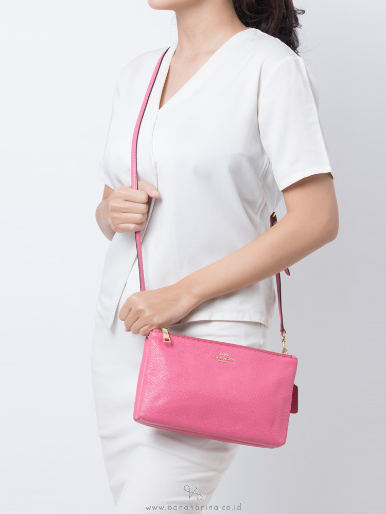 COACH 34265 Pebbled Leather Lyla Crossbosy Pink Ruby