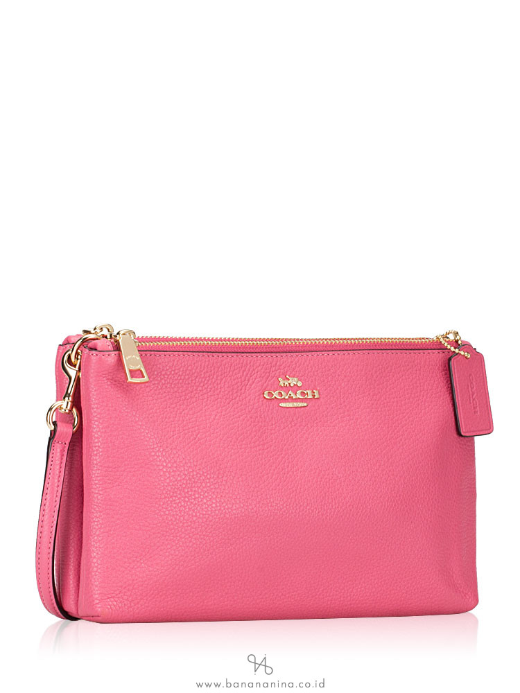 COACH 34265 Pebbled Leather Lyla Crossbosy Pink Ruby