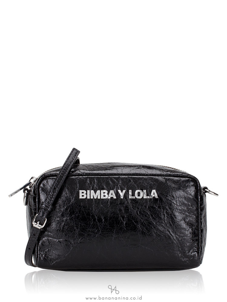 BIMBA Y LOLA Leather Rectangular Crossbody Black