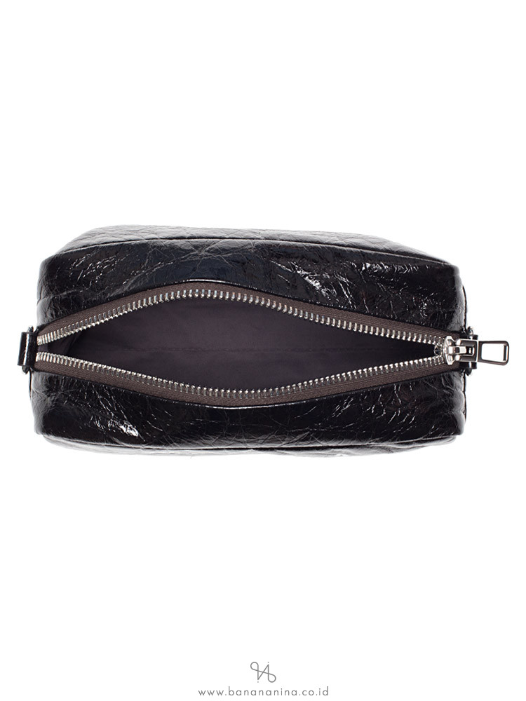 BIMBA Y LOLA Leather Rectangular Crossbody Black