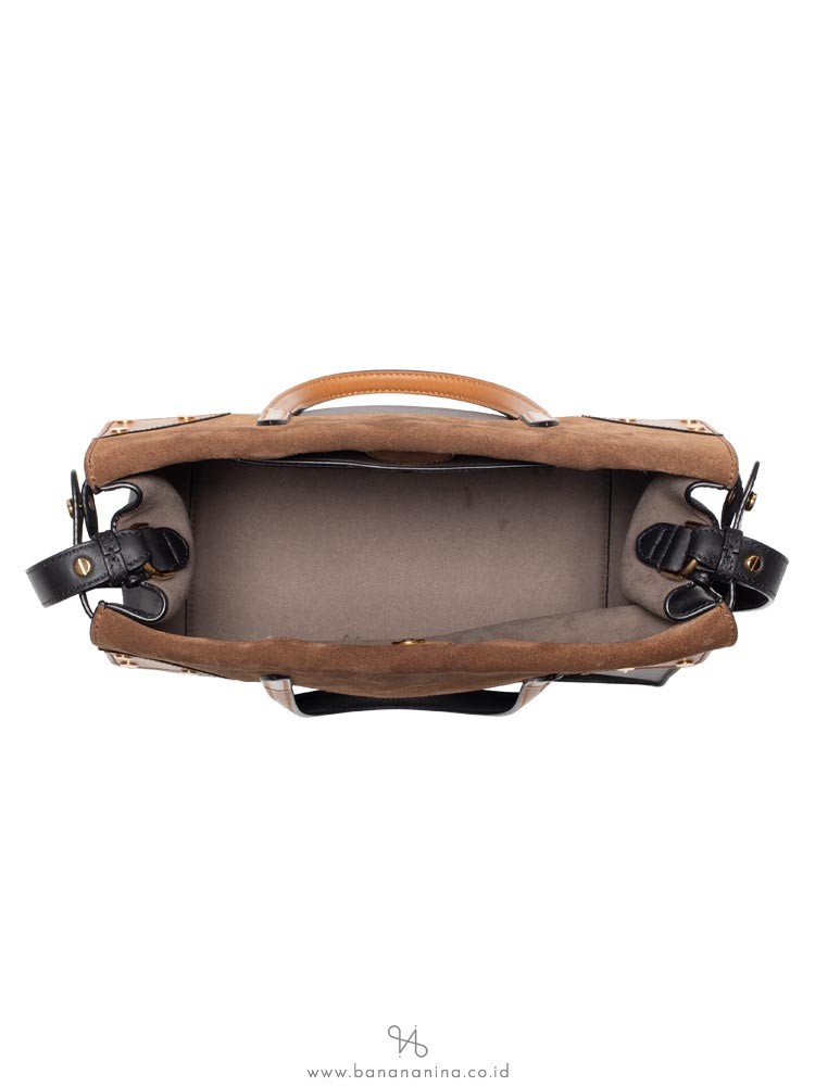 FENDI Flip Regular Shoulder Bag Black Brown