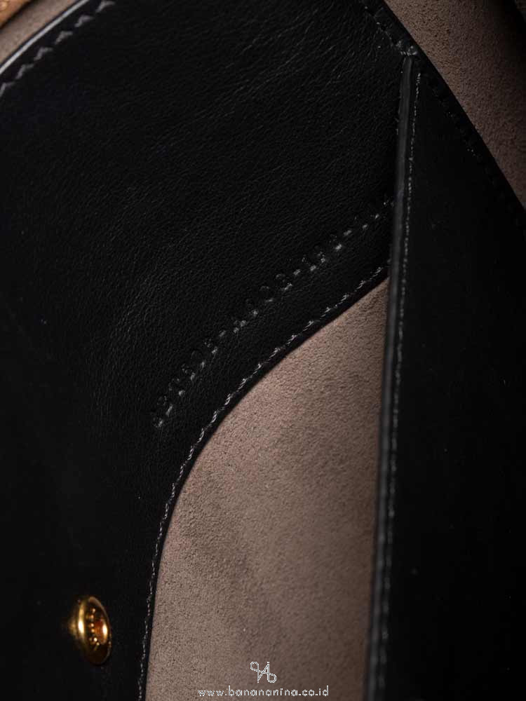 FENDI Flip Regular Shoulder Bag Black Brown