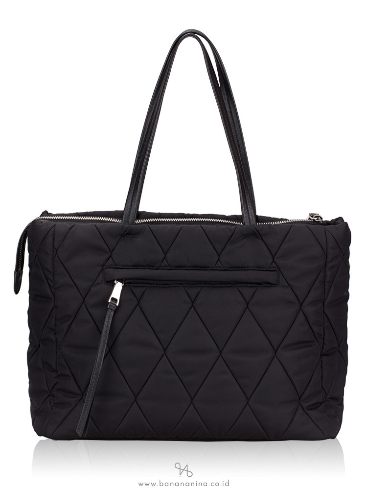 PRADA 1BG169 Quilted Nylon Tote Nero