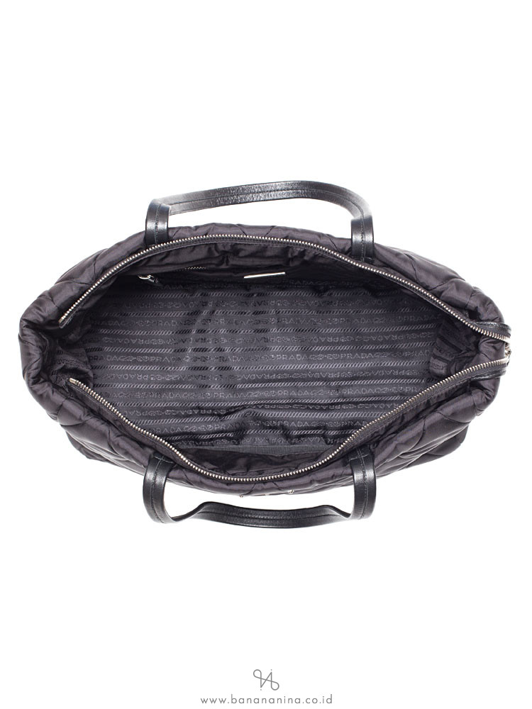 PRADA 1BG169 Quilted Nylon Tote Nero