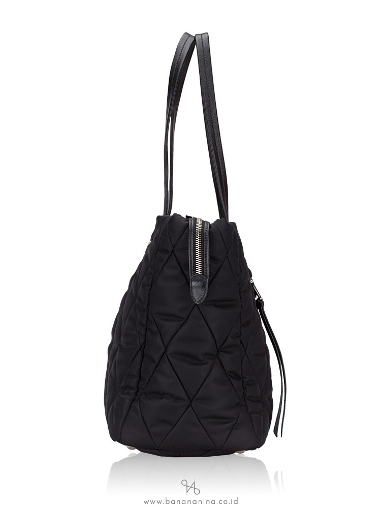 PRADA 1BG169 Quilted Nylon Tote Nero