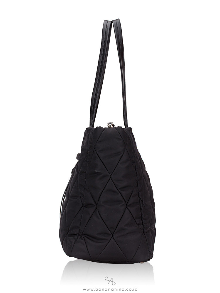 PRADA 1BG169 Quilted Nylon Tote Nero